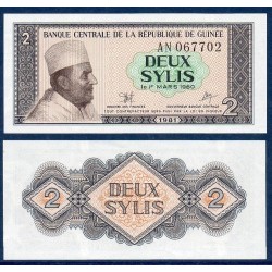 Guinée Pick N°21, Billet de banque de 2 Sylis 1981