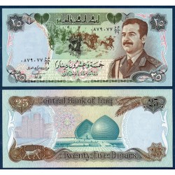 Irak Pick N°73a, Billet de banque de 25 Dinars 1986