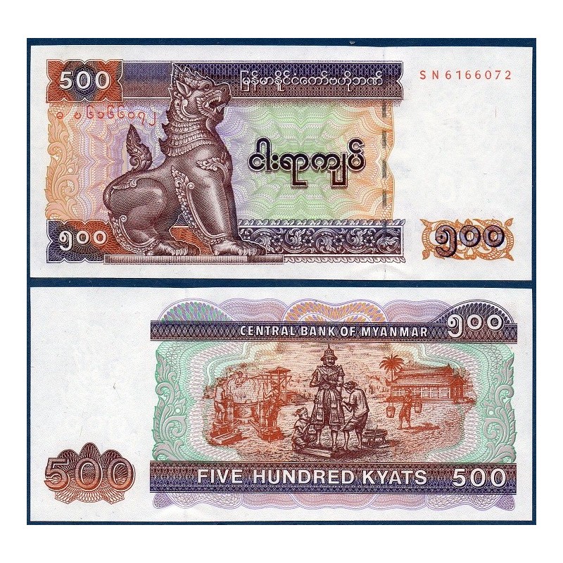 Myanmar, Birmanie Pick N°79, Billet de banque de 500 Kyats 2004