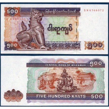 Myanmar, Birmanie Pick N°79, Billet de banque de 500 Kyats 2004