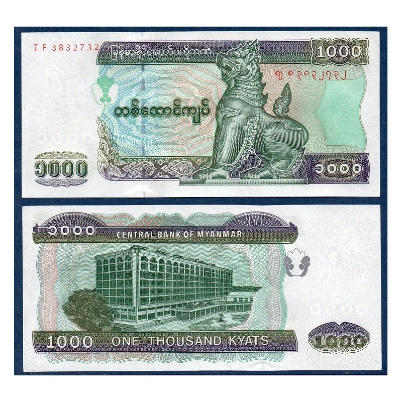 Myanmar, Birmanie Pick N°80, Billet de banque de 1000 Kyats 2004