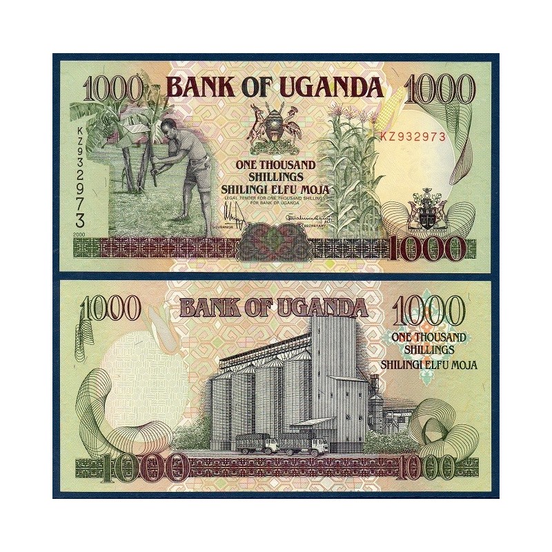 Ouganda Pick N°39a, Billet de banque de 1000 Shillings 2000