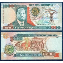 Mozambique Pick N°137, Billet de banque de 10000 meticais 1991
