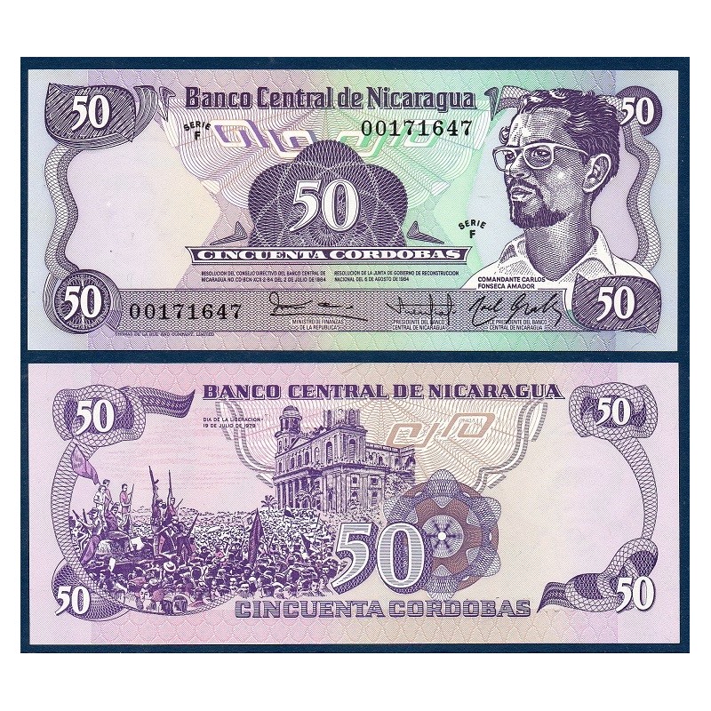Nicaragua Pick N°140, Billet de Banque de 50 Cordobas 1985