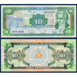 Nicaragua Pick N°175, Billet de Banque de 10 cordobas 1990