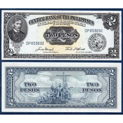 Philippines Pick N°134d, Billet de banque de 2 Pesos 1949