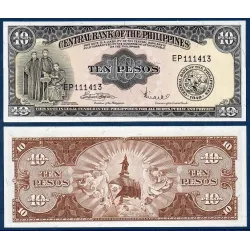 Philippines Pick N°136f, Billet de banque de 10 Pesos 1949
