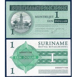 Suriname Pick N°155, Billet de banque de 1 Dollar 2004