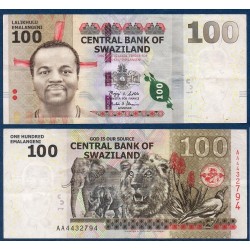 Swaziland Pick N°39, Billet de banque de 100 emalangénie 2010