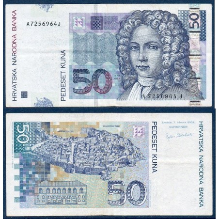 Croatie Pick N°40a, Billet de banque de 50 Kuna 2002