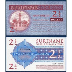 Suriname Pick N°156, Billet de banque de 2 1/2 Dollars 2004