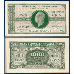 1000 Francs Marianne TTB+ 1945 série E Billet du trésor Central