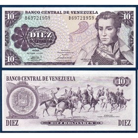 Venezuela Pick N°60a, Billet de banque de 10 Bolivares 1981