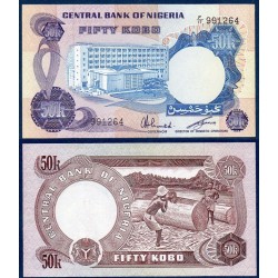 Nigeria Pick N°14, Billet de Banque de 50 kobo 1973-1978