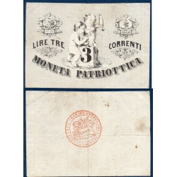 Etats Italiens Venise Pick N°S187, Billet de banque de 3 Lire 1848