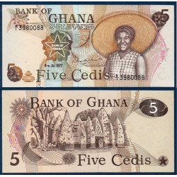 Ghana Pick N°15b, Billet de banque de 5 Cedis 1977-1978