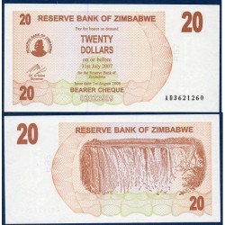 Zimbabwe Pick N°40, Billet de banque de 20 Dollars 2006