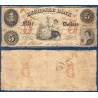Etats Confédérés Caroline du sud exchange bank of colombia, Billet de banque de 5 Dollars