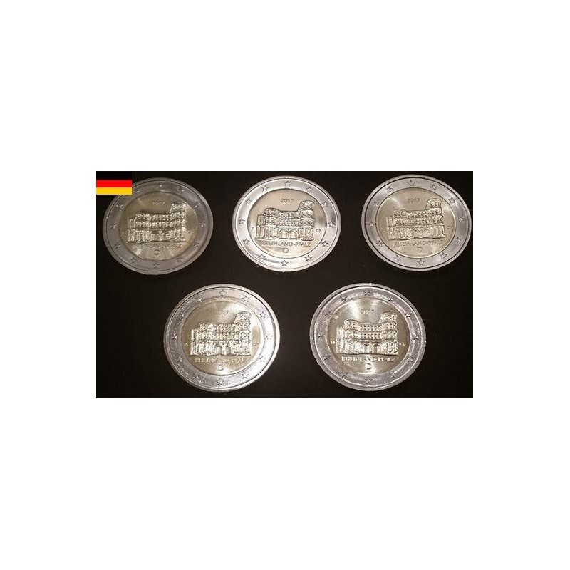 2 euros commémoratives allemagne 2016 5 ateliers Rhénanie Palatine pieces de monnaie €