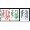 Autoadhésif Yvert Timbres Type Marianne et la jeunesse 1214, 1215, 1215A  de feuilles