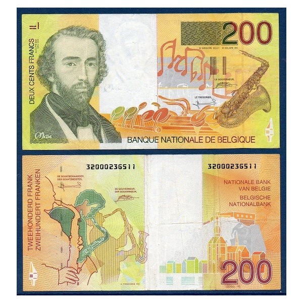 Belgique P.148, TTB Billet de 200 Francs 1995-2001 Sax
