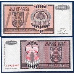 Bosnie Pick N°148, Billet de banque de 10 milliard Dinara 1993