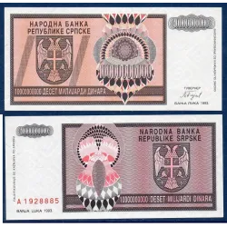 Bosnie Pick N°148, Billet de banque de 10 milliard Dinara 1993