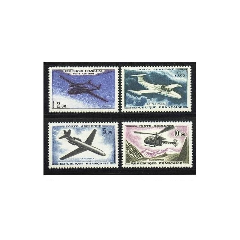 Timbres France Poste Aérienne Yvert 38-41Série prototypes en nouveaux francs