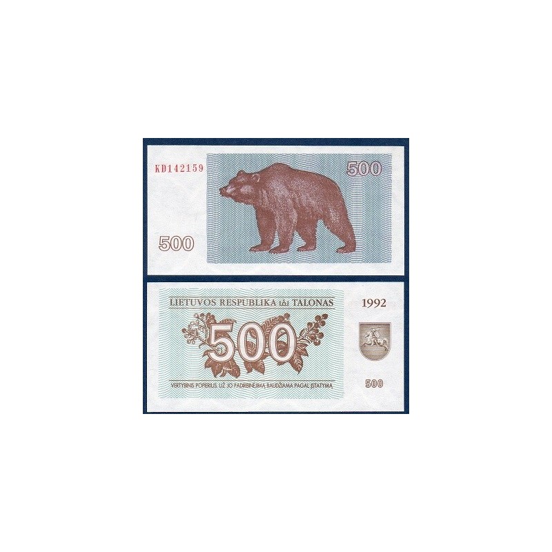 Lituanie Pick N°44, Billet de banque de 500 Talonas 1992