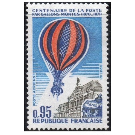 Timbre France Poste Aérienne Yvert 45 La poste par ballons montés