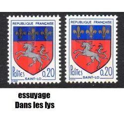 Timbre Yvert No 1510c variété Essuyage, neuf ** Saint Lo