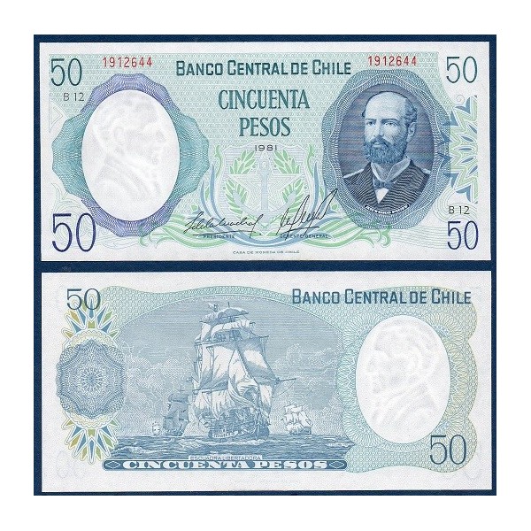 Chili Pick N°151b, Billet de banque de 50 Pesos 1980-1981