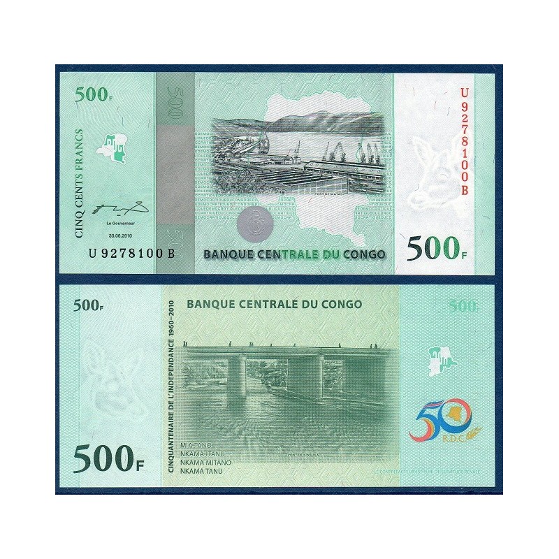 Congo Pick N°100a, Billet de banque de 500 Francs 2010