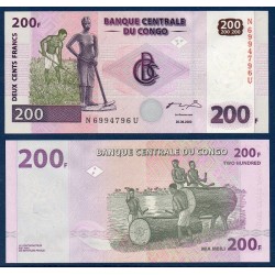 Congo Pick N°95, Billet de banque de 200 Francs 2000
