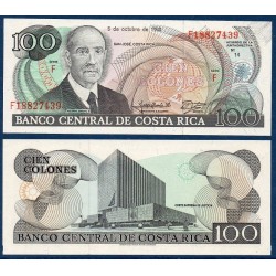 Costa Rica Pick N°254a, Billet de banque de 100 colones 1988-1990