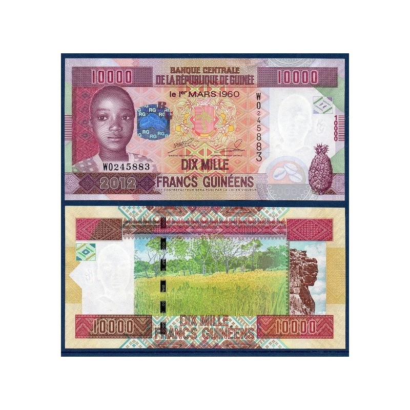 Guinée Pick N°46, Billet de banque de 10000 Francs 2012