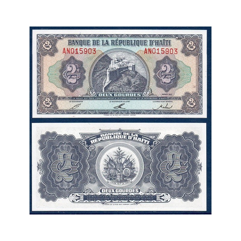 Haïti Pick N°260a, Billet de banque de 2 Gourdes 1992