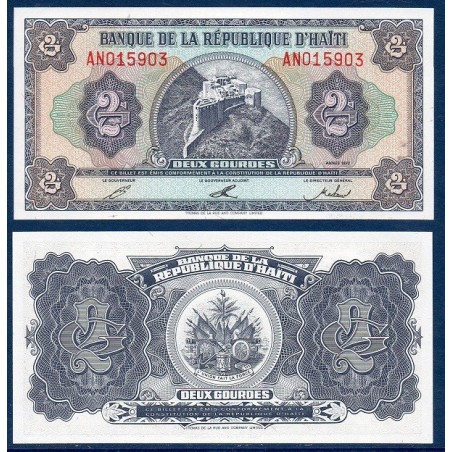 Haïti Pick N°260a, Billet de banque de 2 Gourdes 1992