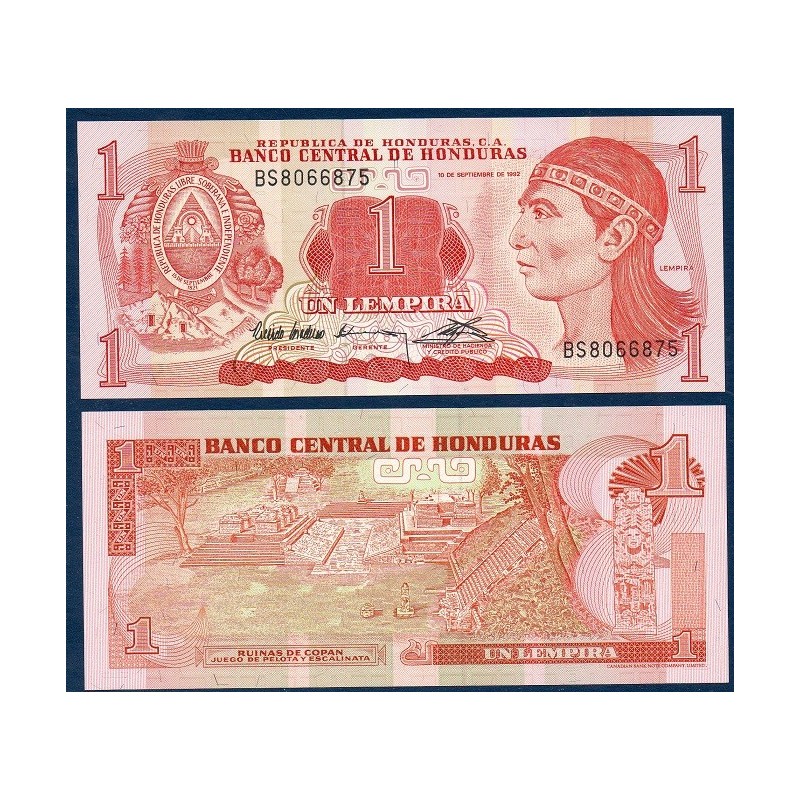 Honduras Pick N°71, Billet de banque de 1 Lempira 1992