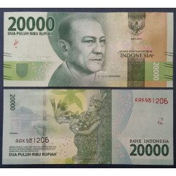 Indonésie Pick N°158a, Billet de banque de 20000 Rupiah 2016