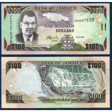 Jamaique Pick N°84c, Billet de banque de 100 dollars 2007