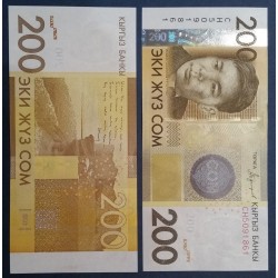 Kirghizistan Pick N°27 Billet de banque de 200 som 2010-2016
