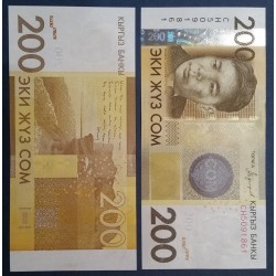 Kirghizistan Pick N°27b Billet de banque de 200 som 2016