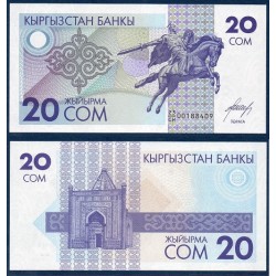 Kirghizistan Pick N°6 Billet de banque de 20 som 1993