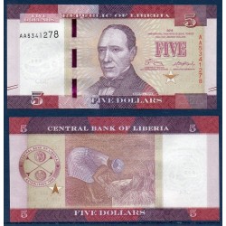 Liberia Pick N°31a, Billet de banque de 5 Dollars 2016