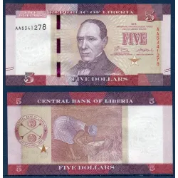 Liberia Pick N°31a, Billet de banque de 5 Dollars 2016