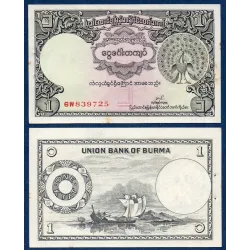 Myanmar, Birmanie Pick N°42, Billet de banque de 1 Kyat 1953