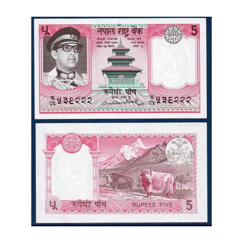 Nepal Pick N°23a, Billet de banque de 5 rupees 1993