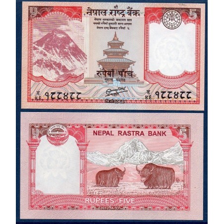 Nepal Pick N°69, Billet de banque de 5 rupees 2012