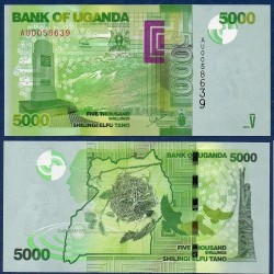 Ouganda Pick N°51a, Billet de banque de 5000 Shillings 2010